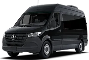Modern black Sprinter van offering roomy, comfortable group transport—perfect for polished and professional outings.