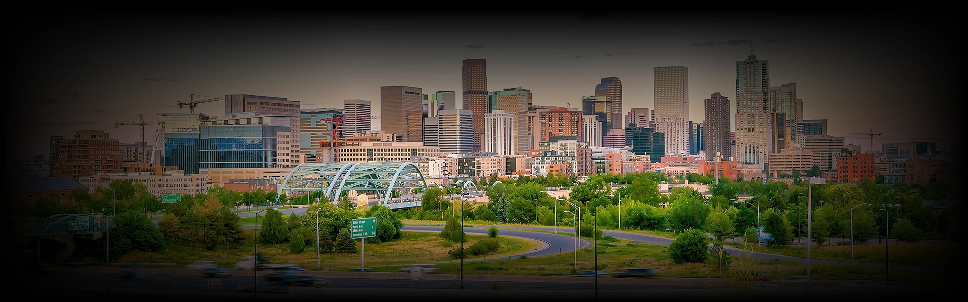 Hero section image of Denver Car Service page showing broad view of Denver City.